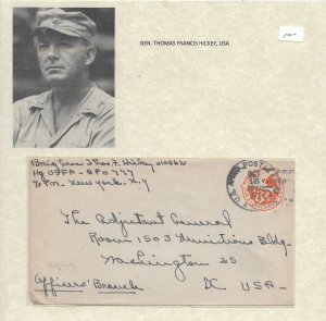 1947 APO 777 Gen Thomas Hickly, US Army to Washington DC (54378)