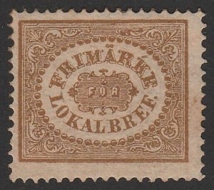 SWEDEN 1856 Local Town Post (3o) brown perf 14. SG L7 cat £700.