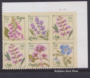 BOBPLATES #4505-9 Herbs Plate Block of 6 VF MNH ~ See Details for #s/Pos