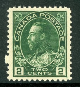 Canada 1911 KGV 2¢ Green Admiral Scott 107e MNH V748