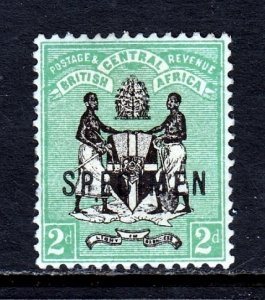 British Central Africa - SG #22s - Specimen - MH - Thin speck- SG £20