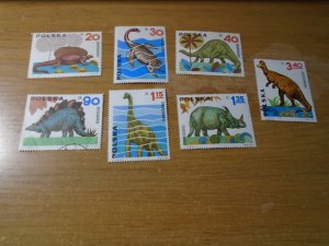 Poland  #  1307-09/ 1311-14  used / MH  Dinosaurs