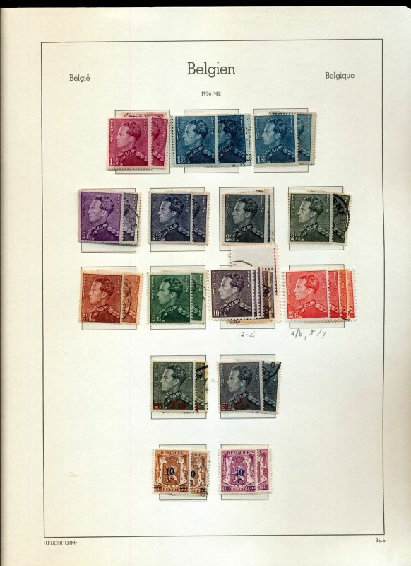 BELGIUM 1932/43 MH MNH Used on Pages(Apprx 150 Items)NS 777