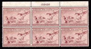 RW13 Mint,OG,NH... Plate Block of 6... SCV $310.00