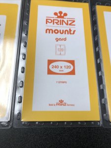 Prinz Scott Stamp Mount Clear (Pack of 7) (240x120mm) STRIP   Group Of 3