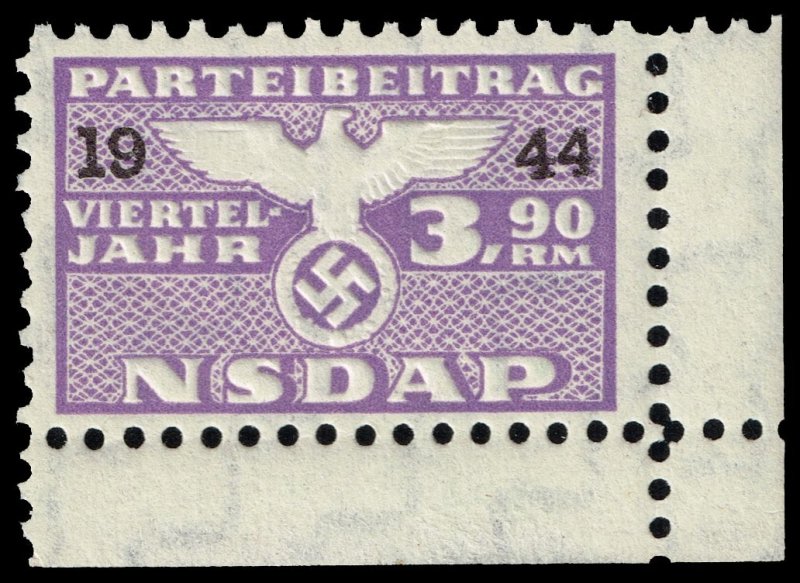 Germany Third Reich NSDAP Party Dues Revenue; MNH