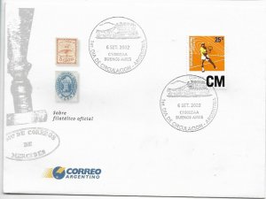 ARGENTINA 2002 TENNIS SPORTS CM MEDIUM CLIENTS FIRST DAY COVER