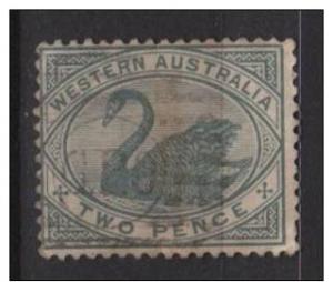 Western Australia 1890 Scott 63 Wmk Crown & CA used, 2p Swan