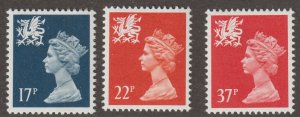 Great Britain Wales Scott#WMMH31,42,56 SG# W45,56,68 1990 QEII MNH