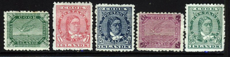 COOK ISLANDS 1902 Part Set Perf.11 Watermark Close NZ Star SG 28 to SG 35 MINT