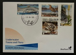 Estonia 2024 Water flora and fauna bird frog fish orchid Europa BeePost FDC