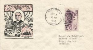 Harding Birthday cover  Warren, OH hand cancel #!