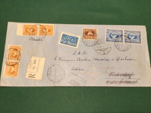 Egypt 1934 registered Alexandria Airmail  multi stamps postal cover Ref 62469