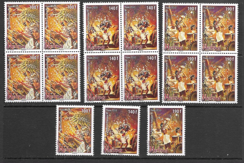 French Polynesia 1027-9 MNH set x 5 ea.,. vf see desc. 2020 CV$47.50