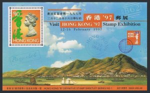 Hong Kong 738 sheet, MNH. Michel Bl.52. Hong Kong-1997 Stamp Exhibition. QE II.