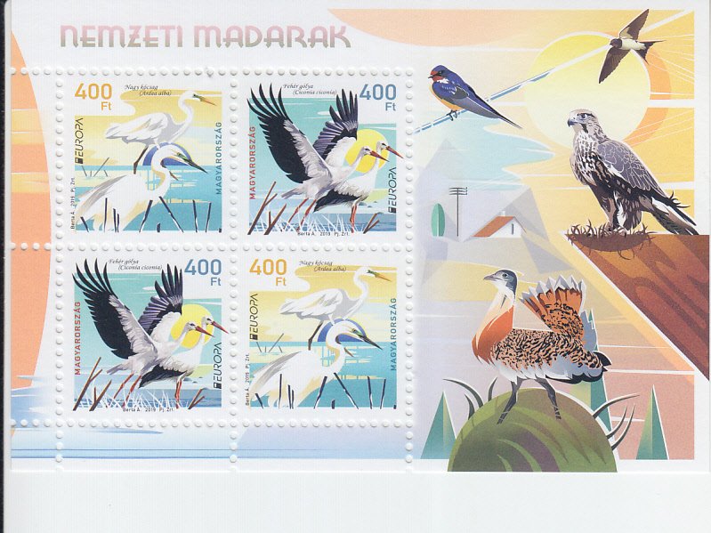 2019 Hungary Birds Europa MS2 Pr (Scott NA) MNH