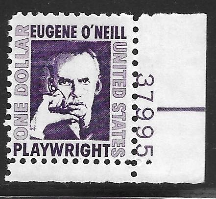 USA 1294a: $1 Eugene O'Neill, plate no single, MNH, VF