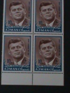 ​AJMAN 1963 PRESIDENT JOHN F. KENNEDY MNH BLOCK-VF WE SHIP TO WORLDWIDE