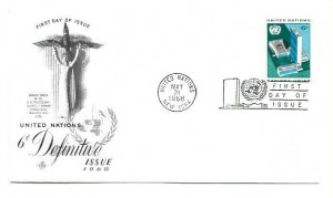 UN NY #187 United Nations 6c Definitive UN Headquarters ArtCraft FDC