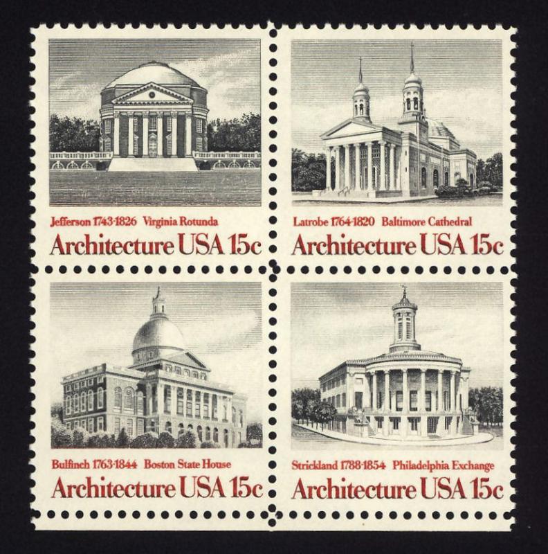 1779-1782 15c Architecture MNH block of 4