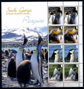 [66859] Du Sud Géorgie 2010 Oiseaux Pingouins Poste Aérienne Feuille MNH