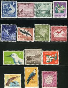 Nauru 1966 SG66-79 Birds Flowers Scene Lizard Industry set MLH