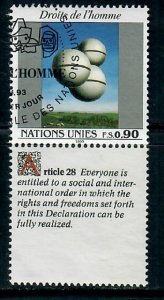 United Nations Geneva #235 Human Rights Article 28 used single w/ English label