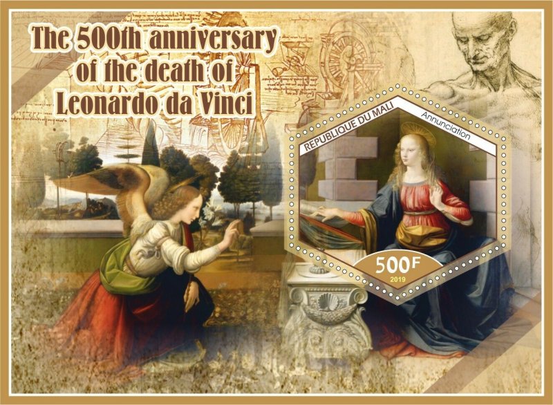 8 MINI POSTCARDS POSTAL CARDS COLLECTION POSTALES COLECCION LEONARDO DA VINCI