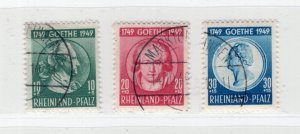 GERMANY FRENCH ZONE RHINE PALATINATE 1948 6NB7-6NB9 VERY FINE USED