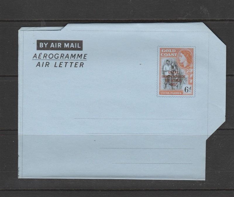 Ghana Airletter 1957 independence 6d Unused & folded, Clean