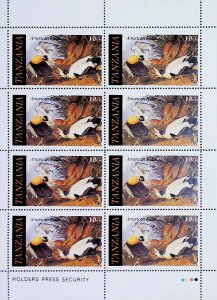 Eider Birds Wild Life Ornithologist J Audubon 1986 Tanzania MNH Sheet X412-