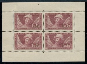 FRANCE #B34a, 1.50fr+3.50fr semi-postal booklet pane of 4, og, LH, Scott $300.00