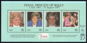 Thematic stamps FIJI 1998 DIANA SHEET MS1015 mint