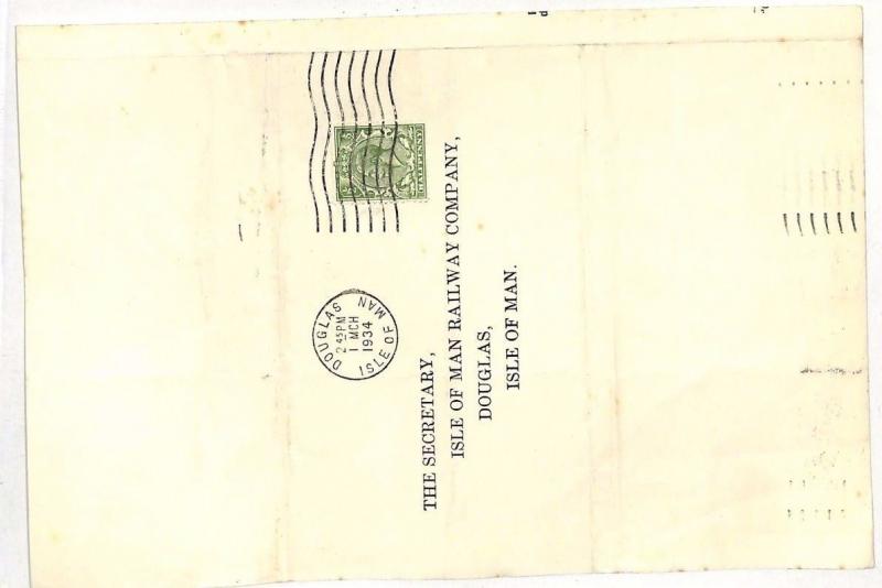 SS251 1934 GB *DOUGLAS ISLE OF MAN* Cover {samwells-covers}PTS