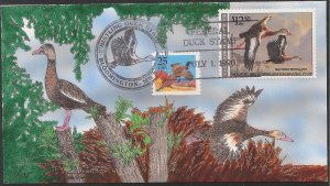 David Peterman Hand Painted Second Day Cover for the Federal 1990 Duck Stamp