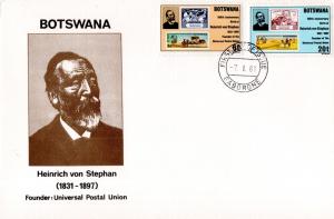 Botswana - 1981 Heinrich von Stephan FDC SG 477-478