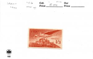 Ireland, Postage Stamp, #C6 Mint NH, 1954 Airmail (AJ)