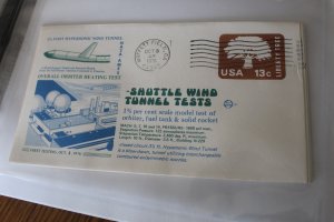 SPACE VOYAGE CACHET COVER - SHUTTLE WIND TEST  OCT 8, 1976 MOFFETT