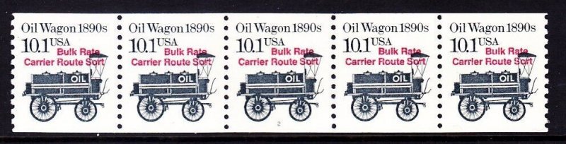 US 2130a MNH 1985 10.1¢ Oil Wagon 1890s Precancel Red PNC Plate #2