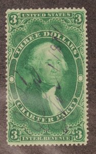 Scott R85c $3.00 Charter Party Revenue Nice Stamp SCV $11.00 