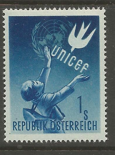 AUSTRIA 559  MNH, SYMBOLICAL OF CHILD WELFARE, 1ST YEAR OF UNICEF IN AUSTRIA