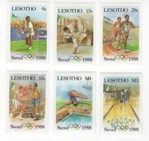 Lesotho 1987 - Olympics Sports Bowling - Set of 6 Stamps - Scott #571-6 - MNH