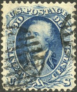 #72 F-VF USED WITH BLACK GRID CANCEL CV $600.00 BP3040