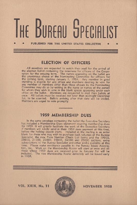 The Bureau Specialist:  Volume 24, No. 11  - November 1958