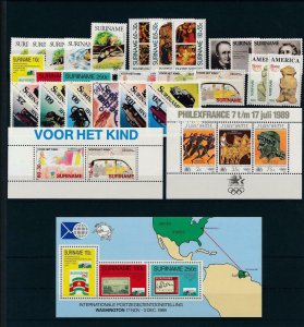 Surinam Suriname 1989 Complete Year Set  MNH