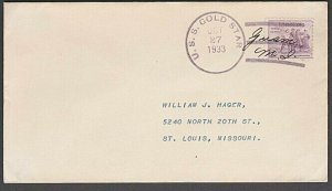 GUAM USA 1933 navy cover USS Gold star with Mss Guam in cancel.............57226