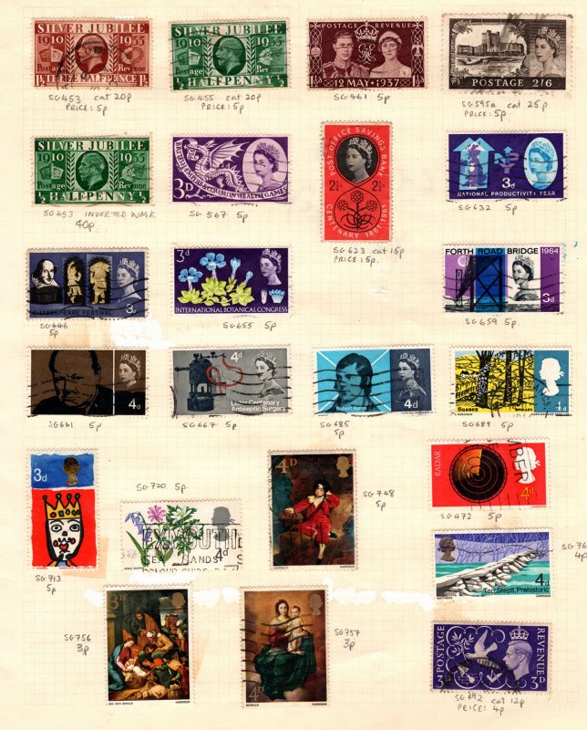 65 UK Great Britain England used commemorative hinged collection pre-1982