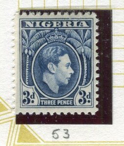 NIGERIA; 1938 early GVI issue fine Mint hinged Shade of 3d. value