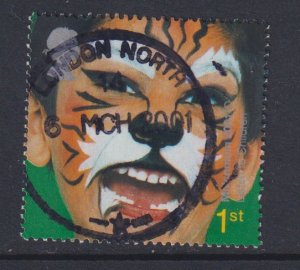 Great Britain  #1945  used  2001  painted faces of children 1st