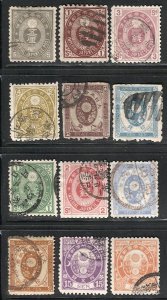 JAPAN  1876-18887  Sc 55// 81 Used Koban stamps, F-VF, cv $33